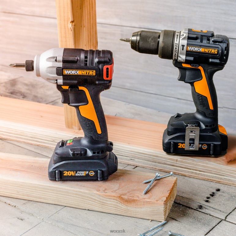 WORX Kombinovaná súprava nitro 20V príklepového uťahováka a príklepovej vŕtačky elektrické náradie 84RP2122