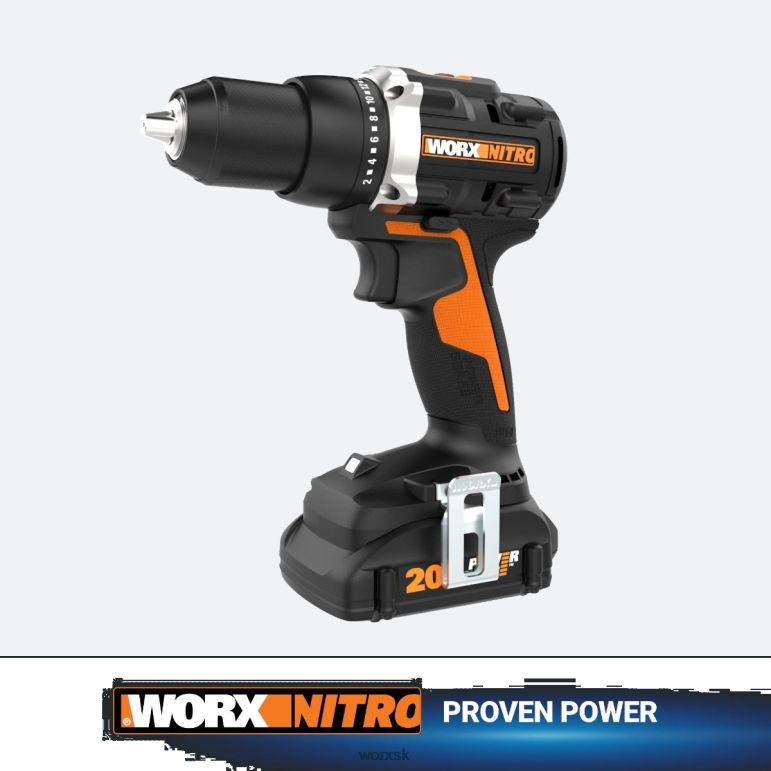 WORX nitro 20v power share 1/2'' akumulátorový vŕtací skrutkovač s bezuhlíkovým motorom - len náradie elektrické náradie 84RP2112
