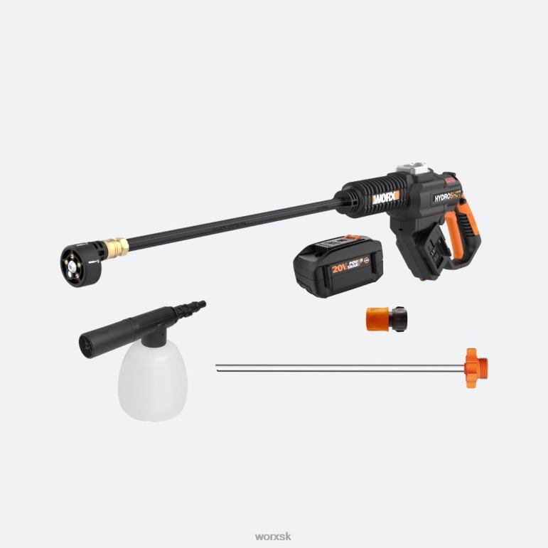 WORX 20V prenosný elektrický čistič hydroshot s čistiacim príslušenstvom a 4,0 Ah batériou záhradné náradie 84RP223