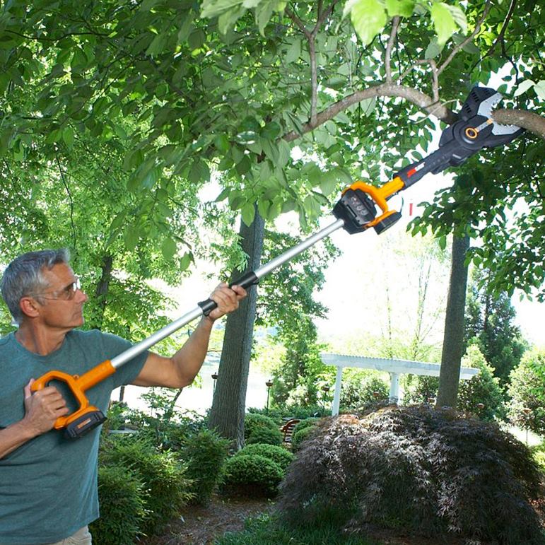 WORX 20V motorová čeľusťová reťazová píla s predlžovacou tyčou 5 stôp (ukončená) záhradné náradie 84RP291